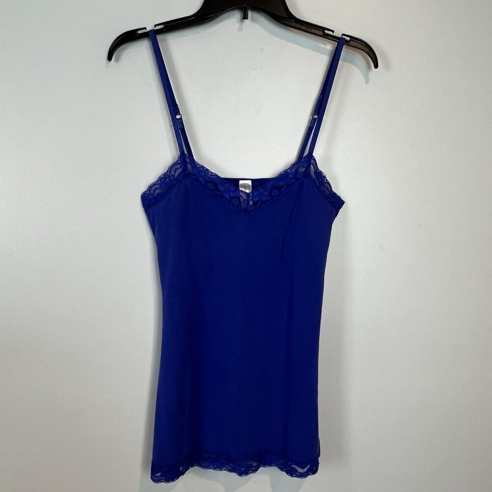 No Boundaries Blue Lace Trim Tank Top Y2K Vtg Juniors Size Large